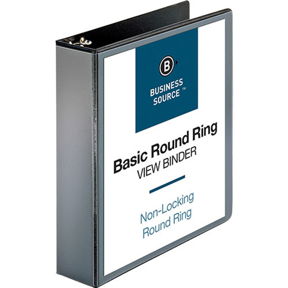 View Binder with 2 Inside Pockets, 2" Capacity, 4/BD, Black