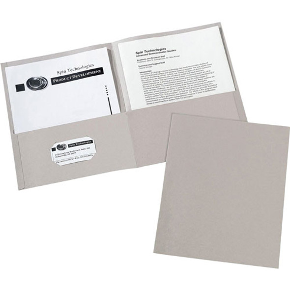 2-Pocket Folder, Letter-size, 20Sh/Pocket, 125/CT, Gray