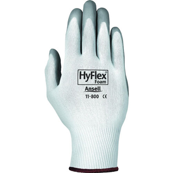 Safety Gloves, Nitrile Foam Coating, Medium, Gray/White
