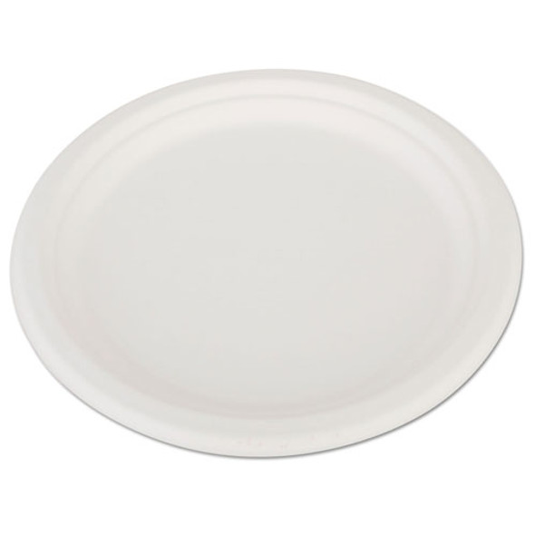 SCT ChampWare Heavyweight Bagasse Dinnerware, Plate, 10", White, 500/Carton