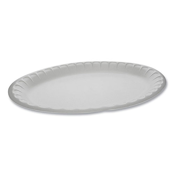 Unlaminated Foam Dinnerware, Platter, Oval, 11.5 x 8.5, White, 500/Carton