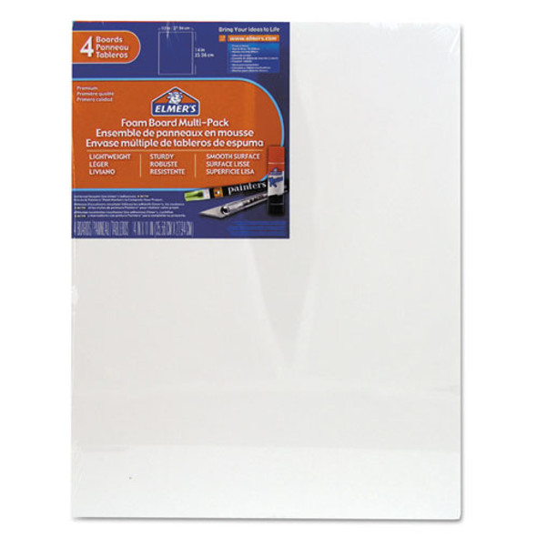 Elmers White Pre-Cut Foam Board Multi-Packs, 11 x 14, 4/PK