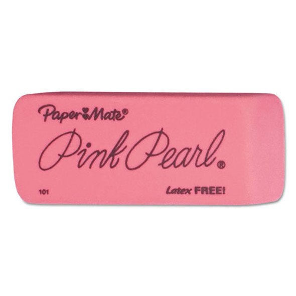 Pink Pearl Eraser, Rectangular, Large, Elastomer, 12/Box