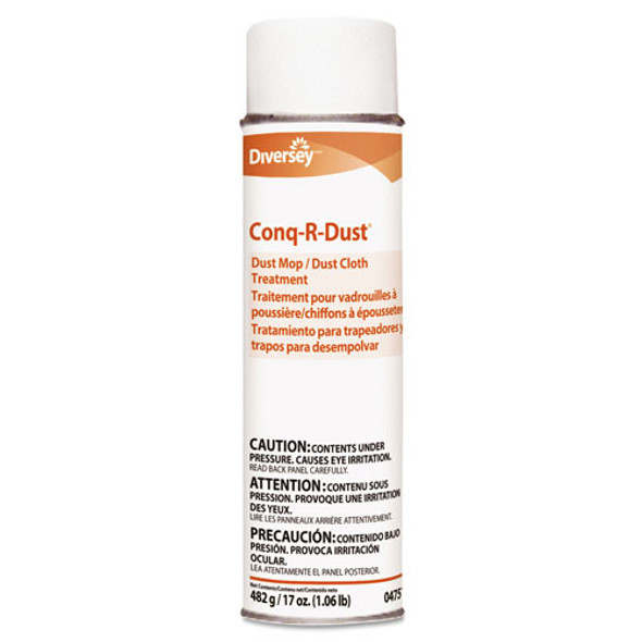 Conq-r-Dust Dust Mop/Dust Cloth Treatment, Amine Scent, 17oz Aerosol, 12/Carton