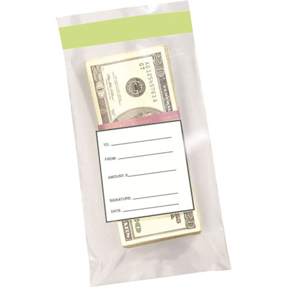 Cash Bags, Single Strap, 100-Note Cap, 4-1/2"x7-1/2", 1000/BX