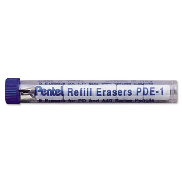 Eraser Refill for PD and A40 Mechanical Pencils, 5/Tube