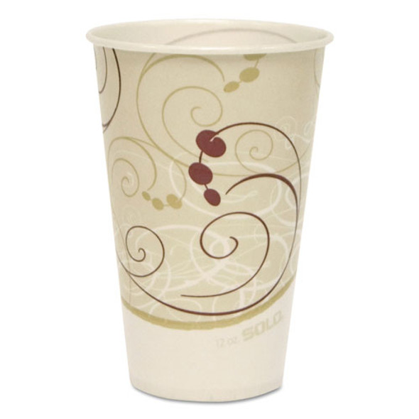 Solo Symphony Treated-Paper Cold Cups, 12oz, White/Beige/Red, 100/Bag, 20 Bags/Carton