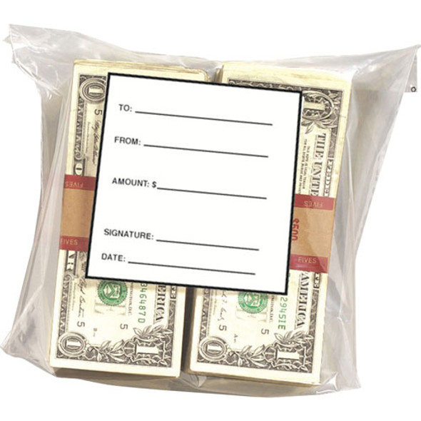 Cash Bags, Dbl Strap, 1000-Note Cap, 8-1/2"x7-1/2", 1000/BX