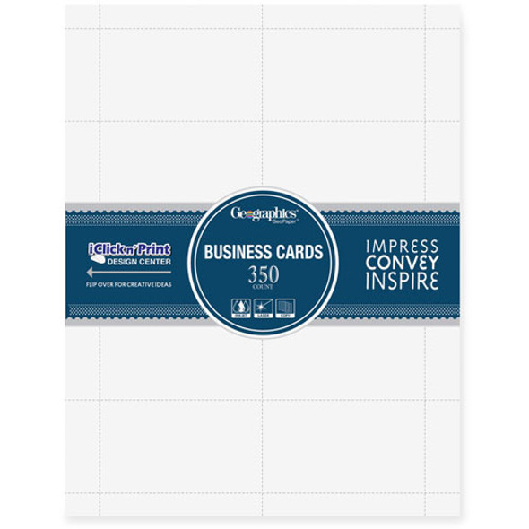 Recycled Business Cards, 65 lb. Card Stock, White, 350 Cards per Pack