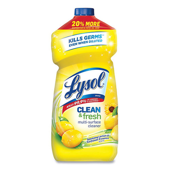 Clean and Fresh Multi-Surface Cleaner, Sparkling Lemon and Sunflower Essence, 48 oz Bottle, 9/Carton