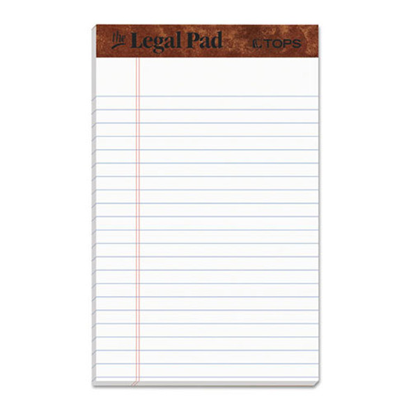 "The Legal Pad" Perforated Pads, Narrow Rule, 5 x 8, White, 50 Sheets, Dozen