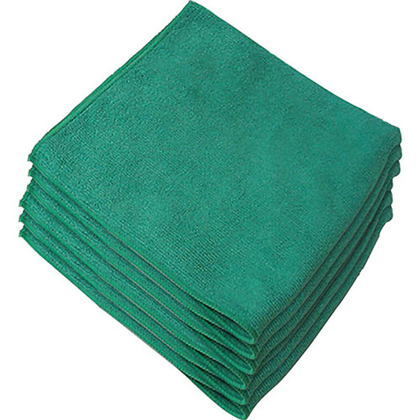 Microfiber Cloth, General Purpose, Lint Free, 12/BG, Green