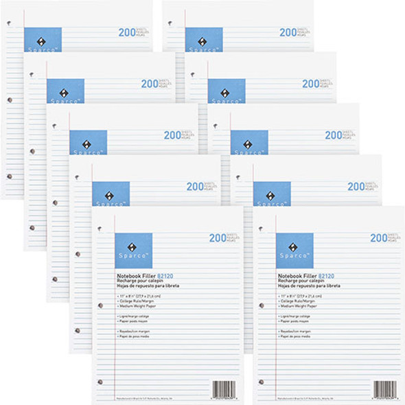 Filler Paper, 3-HP, College Ruled, 11" x 8-1/2", 2000-pack