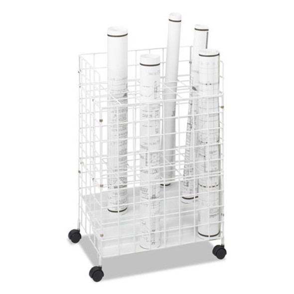 Wire Roll Files, 24 Compartments, 21w x 14.25d x 31.75h, White