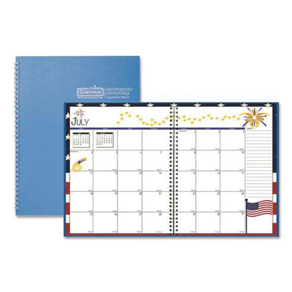 Seasonal Monthly Academic Planner, 10 x 7, Light Blue, 2021-2022