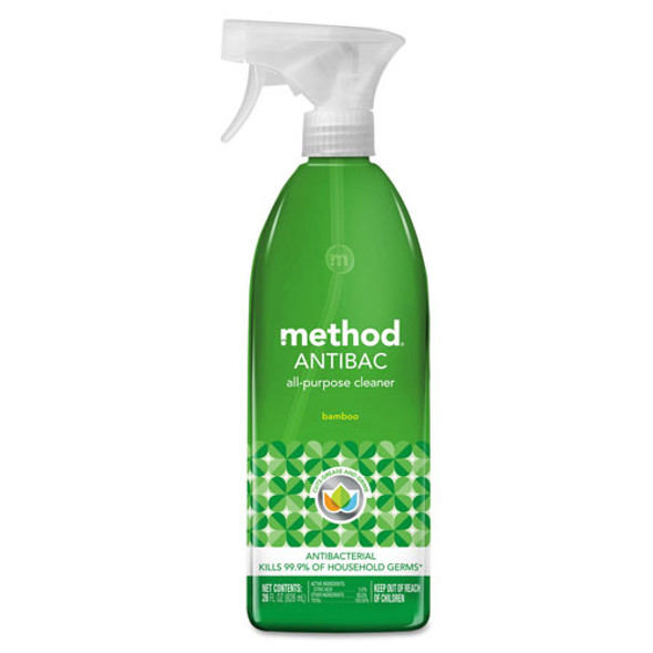 Method Products Antibac All-Purpose Cleaner, Bamboo, 28 oz Spray Bottle, 8/Carton