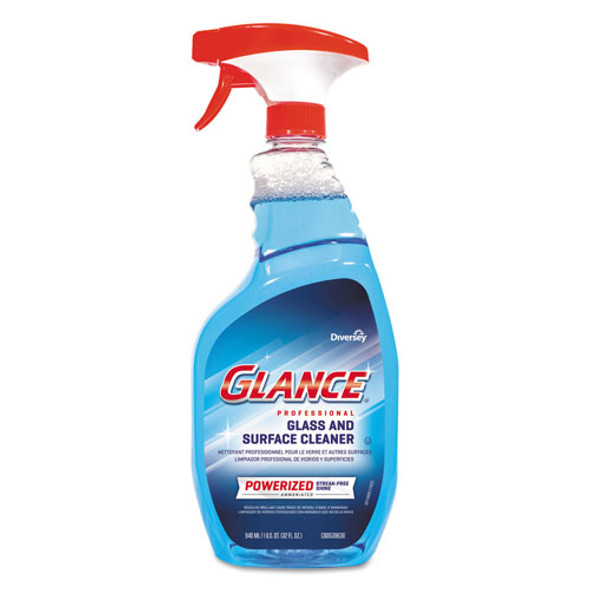 Glance Powerized Glass & Surface Cleaner, Liquid, 32 oz, 4/Carton