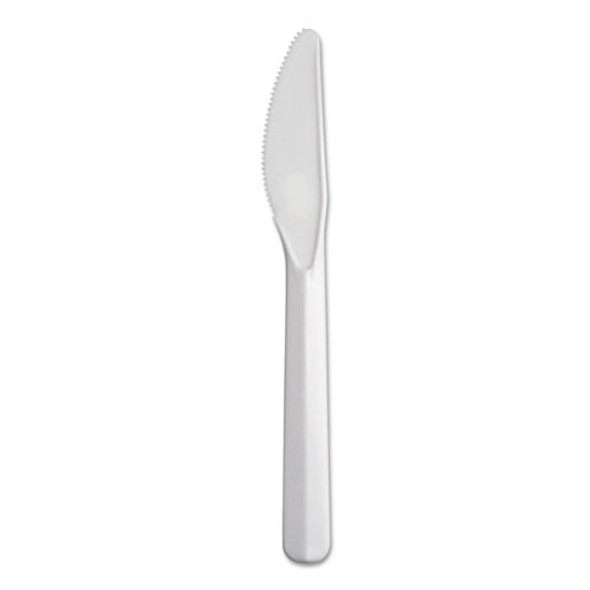 Dart Bonus Polypropylene Cutlery, Knife, White, 5", 1000/Carton