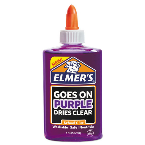 Elmers School Glue Disappearing Purple, 5 oz, Dries Clear, 6/Pack