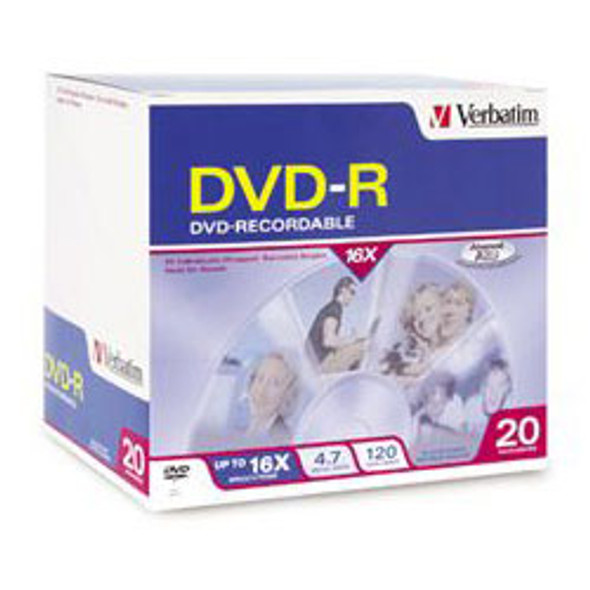 DVD R Recordable Discs on Spindle, Thermal Printable, 4.7 GB, White, 50/Pack