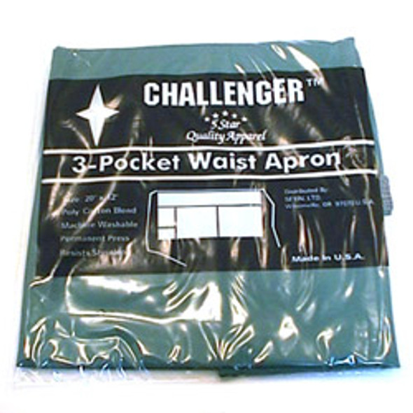 Challenger 3 Pocket Hunter Green Waist Apron