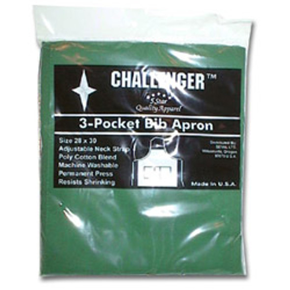 Challenger 28" x 30" Hunter Green 3 Pocket Adjustable Apron