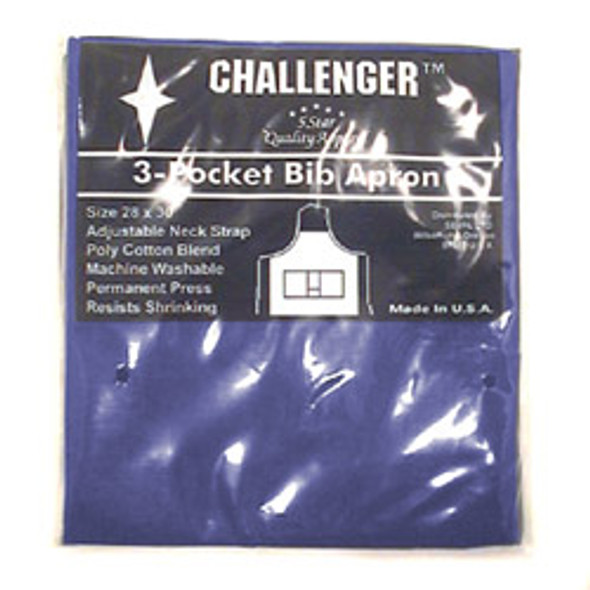 Challenger 28" x 30" Navy 3 Pocket Adjustable Apron