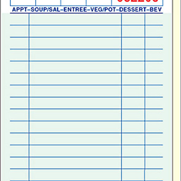 GuestCheck Carbonless 2 Part 19 Line Food Service Pad