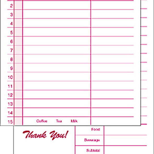 GuestCheck 1 Part Food Service Pad