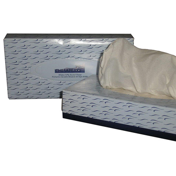 White Flat Box Facial Tissue, 30 Boxes of 100 Sheets