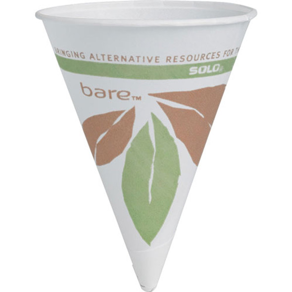 Solo Cone Cups, Paper/Dry Wax, 4 oz, 5000/CT, White