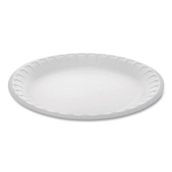 Unlaminated Foam Dinnerware, Plate, 9" Diameter, White, 500/Carton