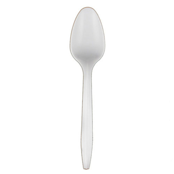 Heavyweight Polystyrene Teaspoon - White, 6.13", 1000 per case