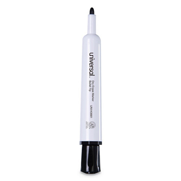 Universal Pen Style Dry Erase Marker, Fine Bullet Tip, Black, Dozen