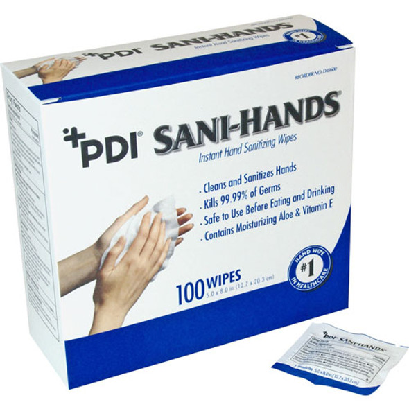 Antimicrobial Hand Wipes, Packets, 5" x 8", 100/BX