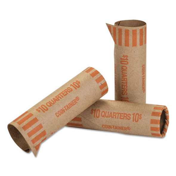 Preformed Tubular Coin Wrappers, Quarters, $10, 1000 Wrappers/Box