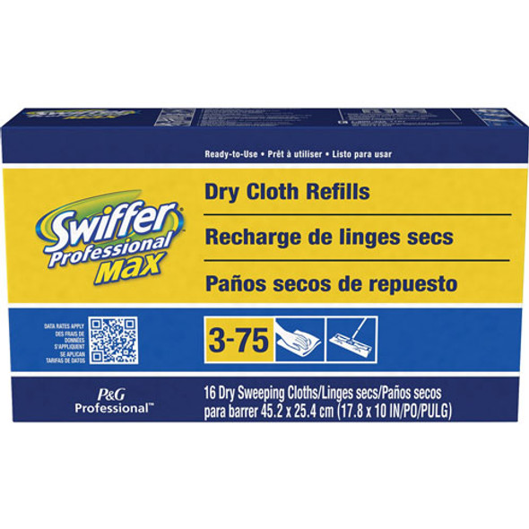 Sweeper Max/XL Dry Cloth Refills, White, 16 Per Box, 6/Case, 96 Total