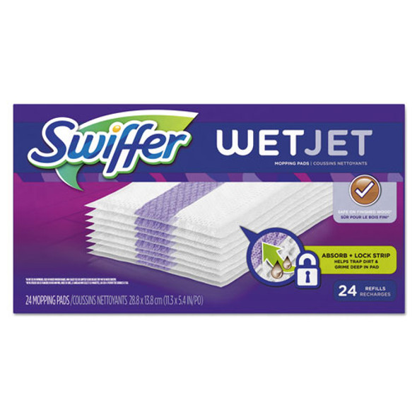 WetJet System Refill Cloths, 14" x 3", White, 24 Per Box, 4/Case, 96 Refills Total
