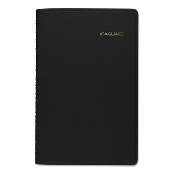 Daily Appointment Book with 15-Minute Appointments, 8.5 x 5.5, Black, 2022