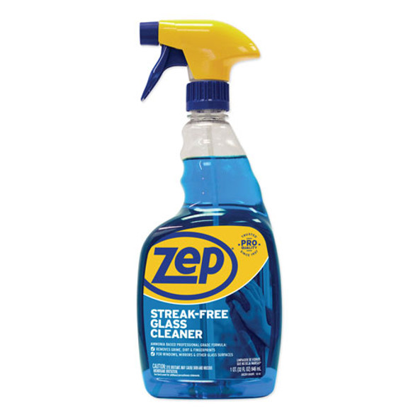 Zep Commercial® Streak-Free Glass Cleaner, Pleasant Scent, 32 oz Spray Bottle, 12/Carton