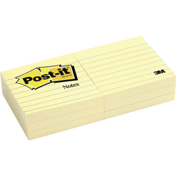 Notes, Lined, 3"x3", 100 Sheets/PD, 12/PK, Yellow