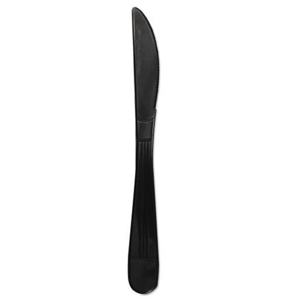 Heavy Weight Polystyrene Knife - Black, 6.38", 1000 per Case