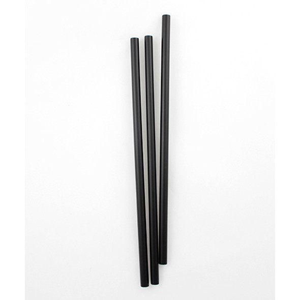 8.5" Giant Black Unwrapped Straw, Case of 3200