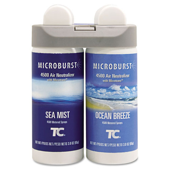 Microburst Duet Refills, Sea Mist/Ocean Breeze, 3 oz, 4/Carton