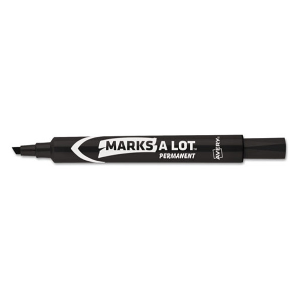 MARKS A LOT Large Desk-Style Permanent Marker, Broad Chisel Tip, Black, Dozen