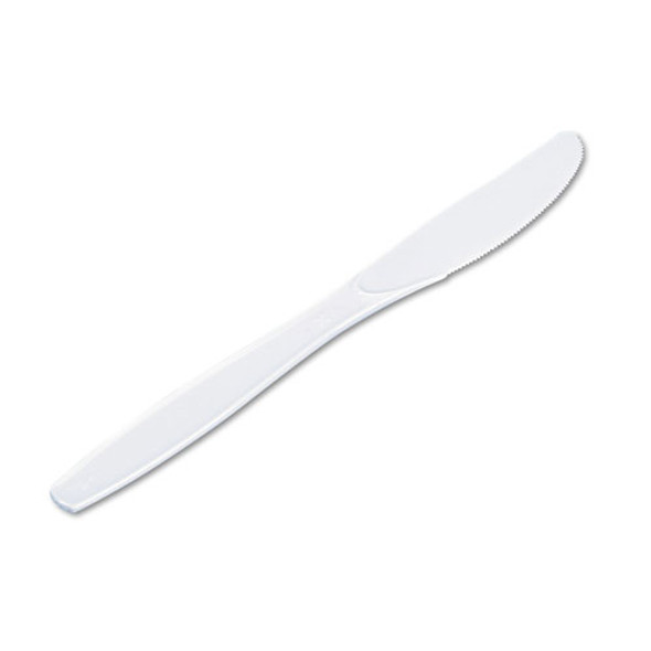 Plastic Cutlery, Heavyweight Knives, White, 1000/Carton