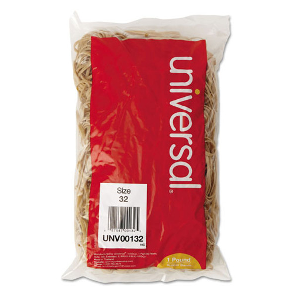 Universal Rubber Bands, Size 32, 0.04" Gauge, Beige, 1 lb Box, 820/Pack