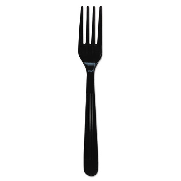 Heavy Weight Polystyrene Fork - Black, 6.75", 1000 per Case