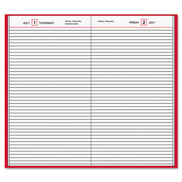 Standard Diary Daily Diary, Recycled, Red, 12.13 x 7.69, 2022