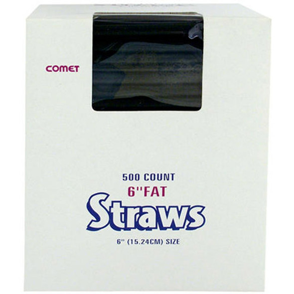 Fat Black Straws, 6"